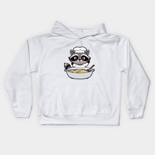 Raccoon Cooking Kids Hoodie